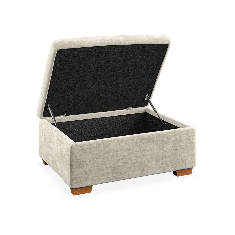 Iver Storage Footstool in Plush Beige Fabric 2