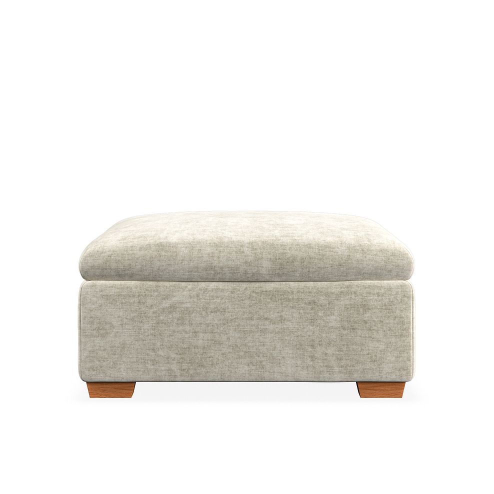 Iver Storage Footstool in Plush Beige Fabric 3