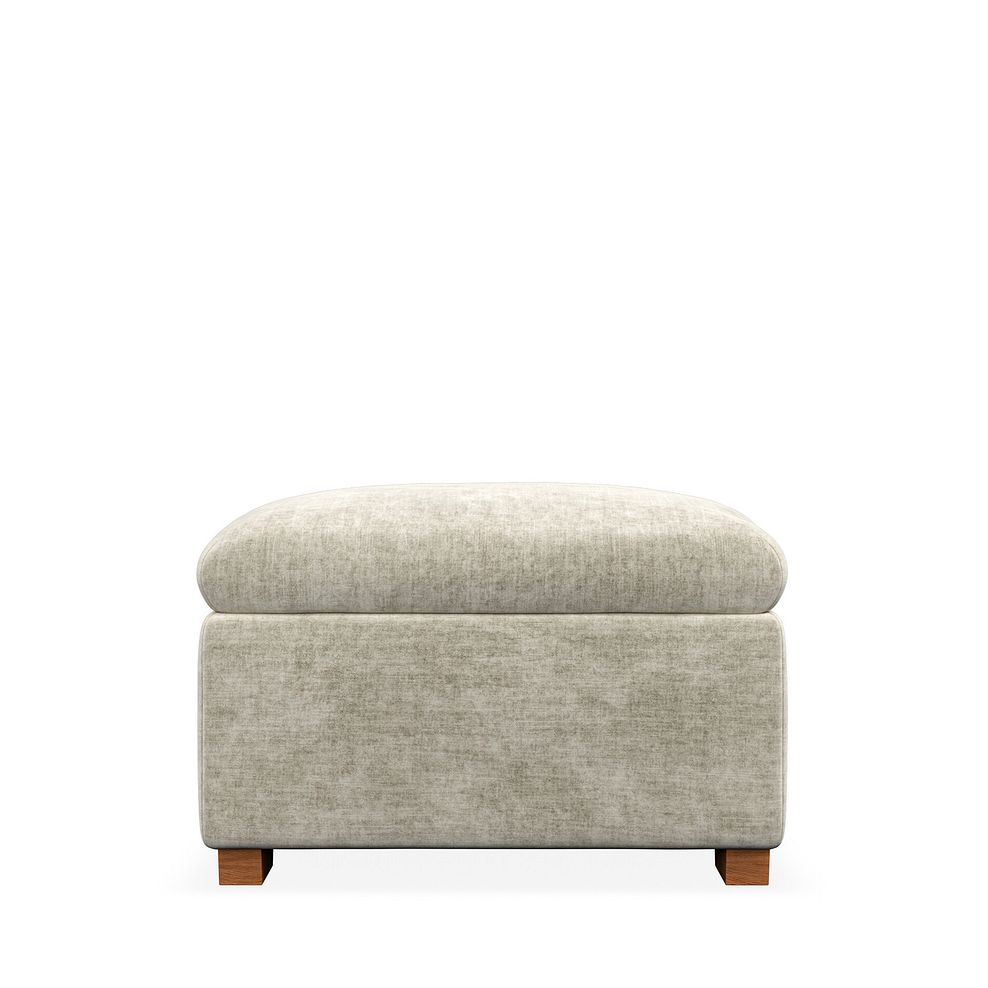 Iver Storage Footstool in Plush Beige Fabric 4