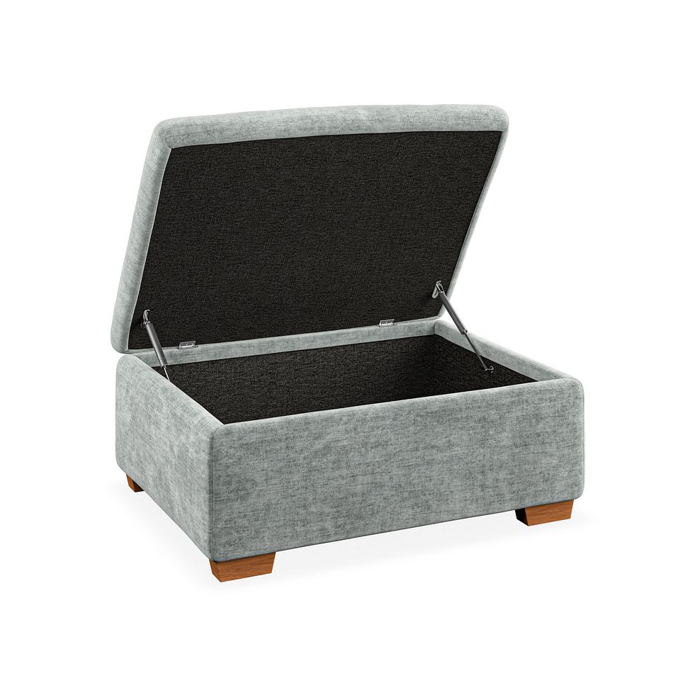 Iver Storage Footstool in Plush Silver Fabric 4