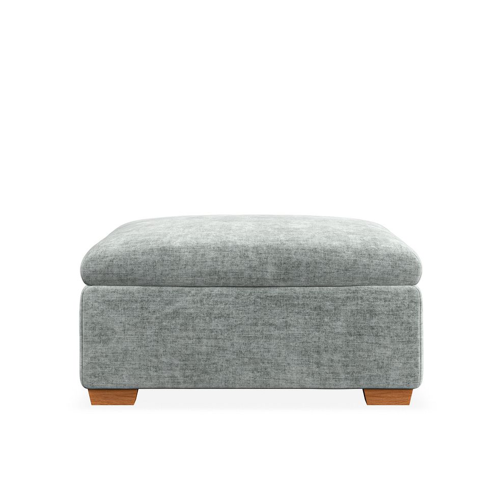 Iver Storage Footstool in Plush Silver Fabric 5
