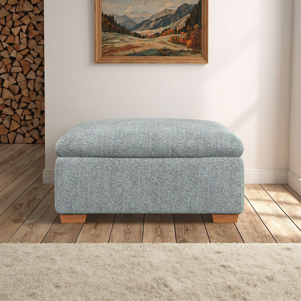 Iver Storage Footstool in Santos Steel Fabric 1