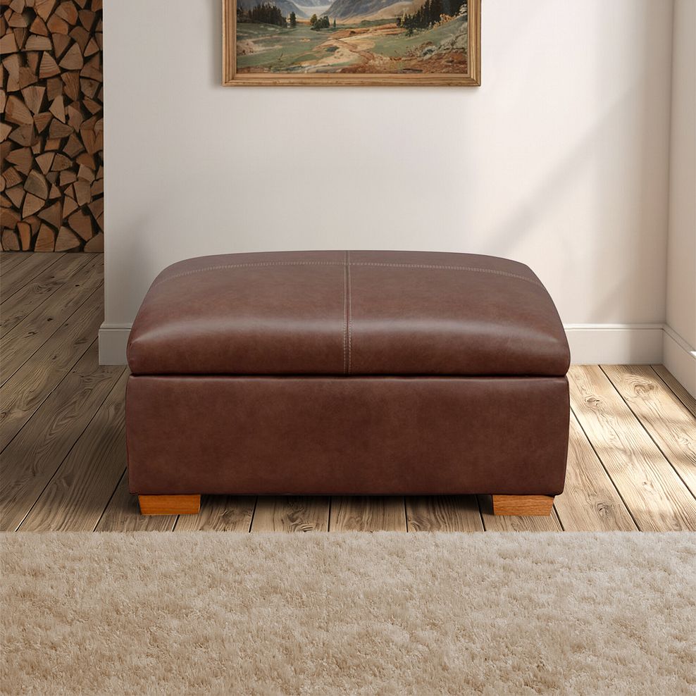 Iver Storage Footstool in Virgo Chestnut Leather 1