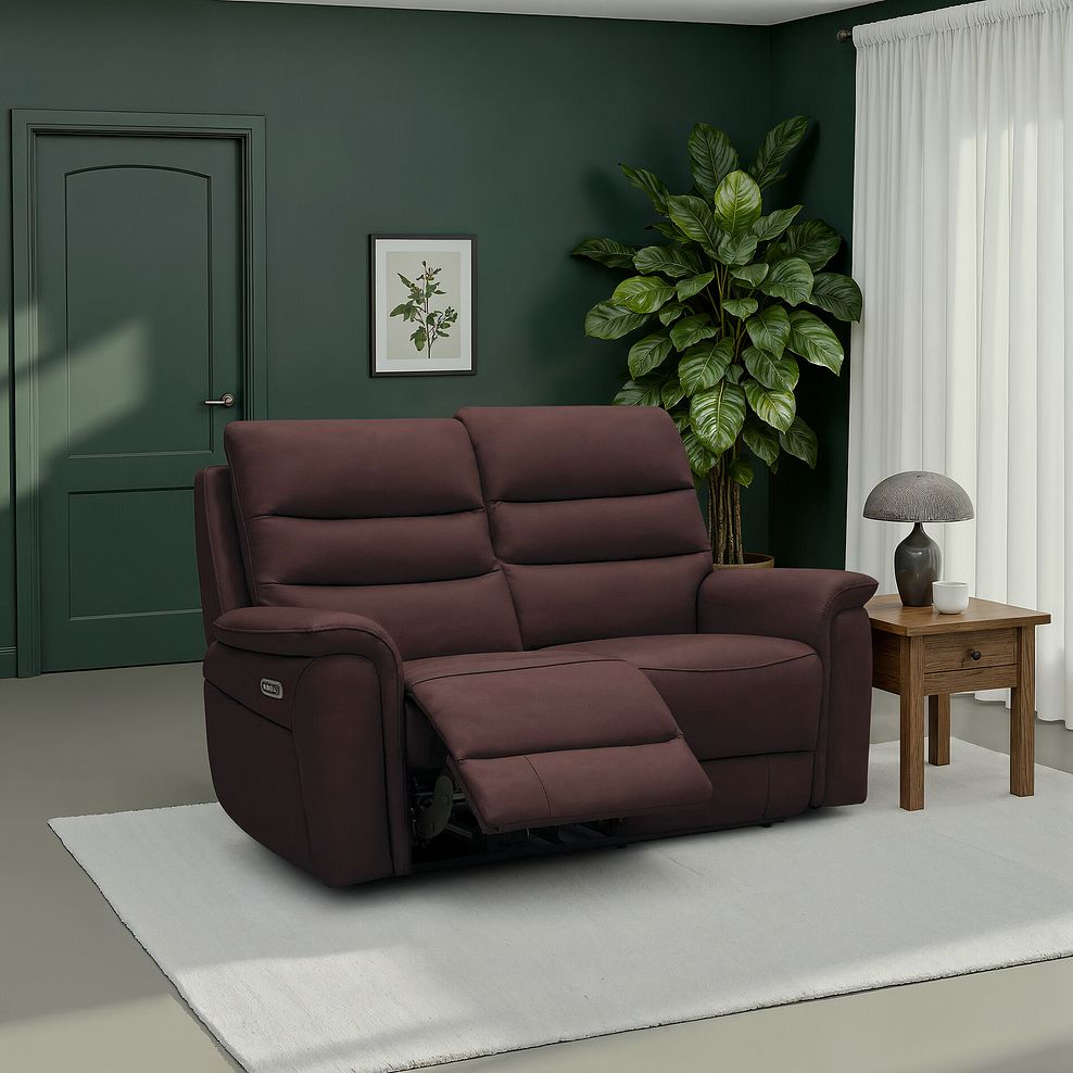 Jarrod 2 Seater Electric Recliner in Chestnut Leather 1