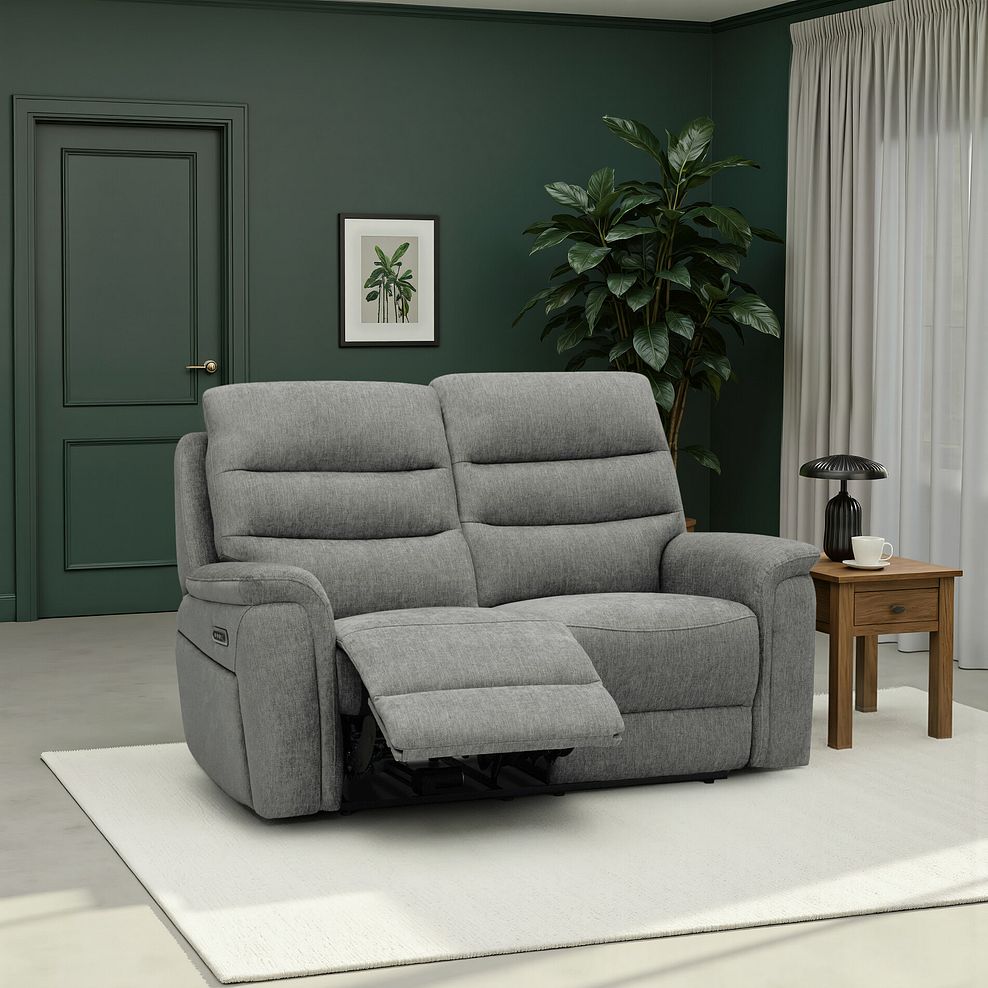 Jarrod 2 Seater Electric Recliner in Darwin Mushroom Fabric 1
