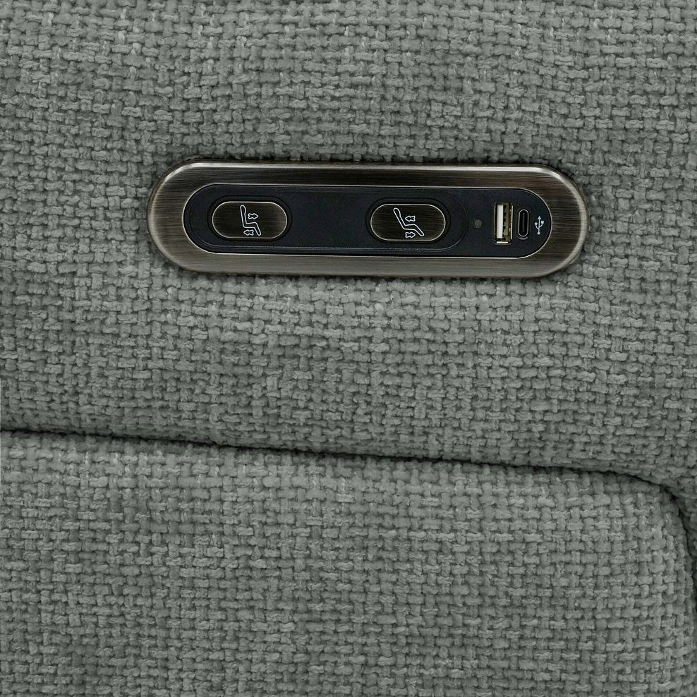 Jarrod 2 Seater Electric Recliner in Hopsack Platinum Fabric 10