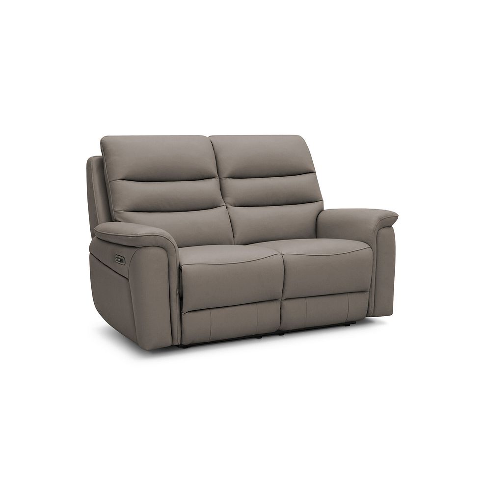 Jarrod 2 Seater Electric Recliner in Oyster Leather 1