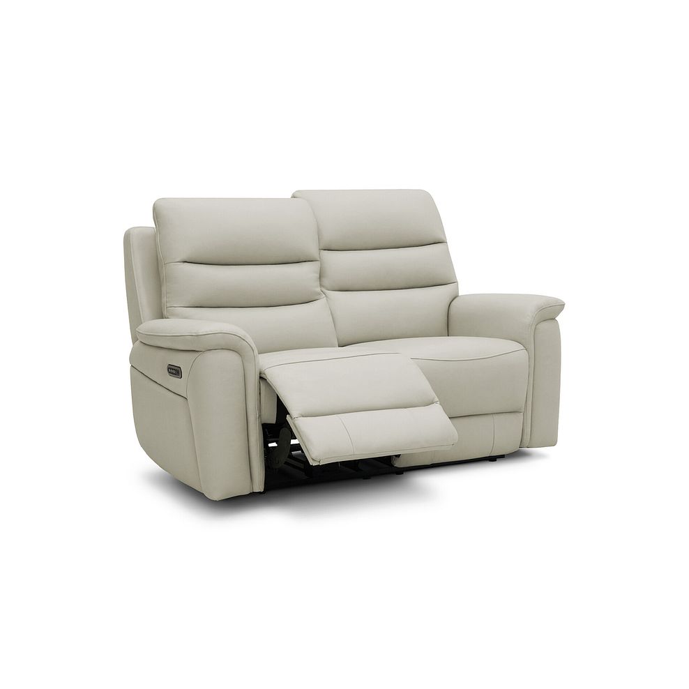 Jarrod 2 Seater Power Recliner with Adjustable Power Headrest and Lumbar Support in Bone China Leather 3