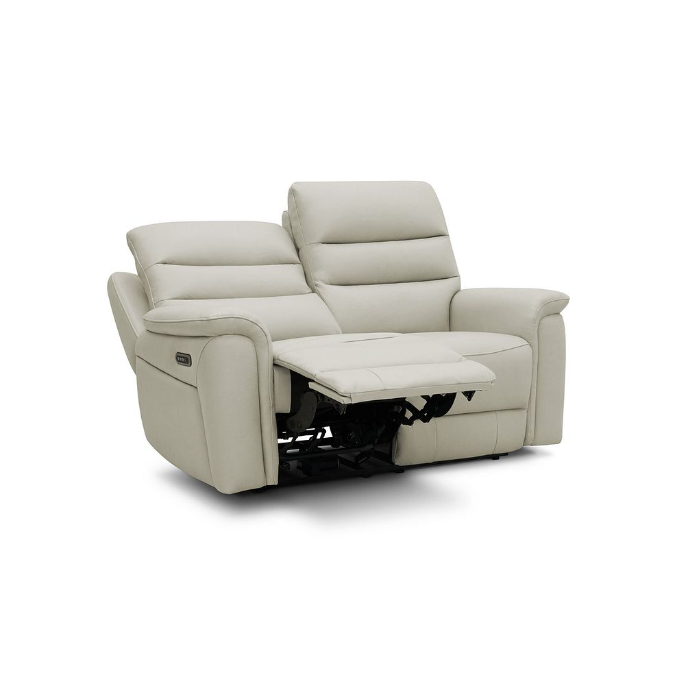 Jarrod 2 Seater Power Recliner with Adjustable Power Headrest and Lumbar Support in Bone China Leather 4