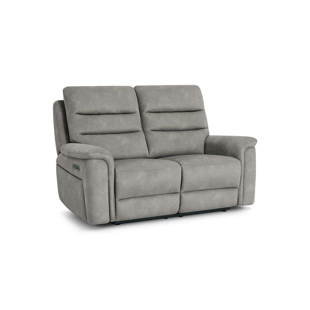 Jarrod 2 Seater Power Recliner with Adjustable Power Headrest and Lumbar Support in Dexter Stone Fabric 1