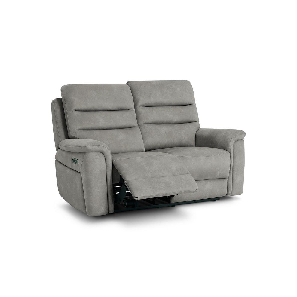 Jarrod 2 Seater Power Recliner with Adjustable Power Headrest and Lumbar Support in Dexter Stone Fabric 2