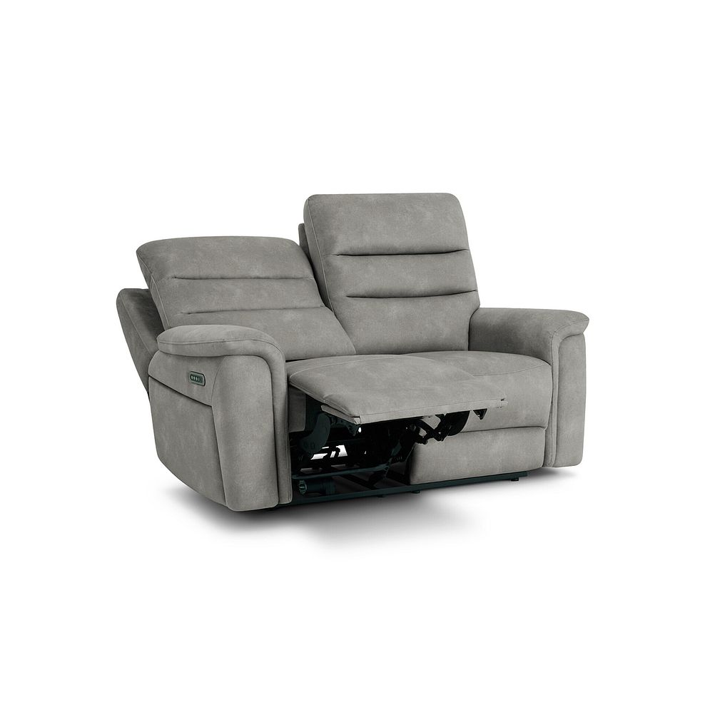 Jarrod 2 Seater Power Recliner with Adjustable Power Headrest and Lumbar Support in Dexter Stone Fabric 4