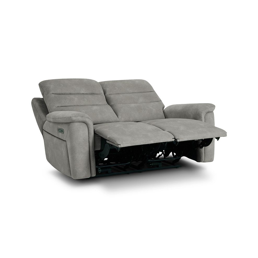 Jarrod 2 Seater Power Recliner with Adjustable Power Headrest and Lumbar Support in Dexter Stone Fabric 5