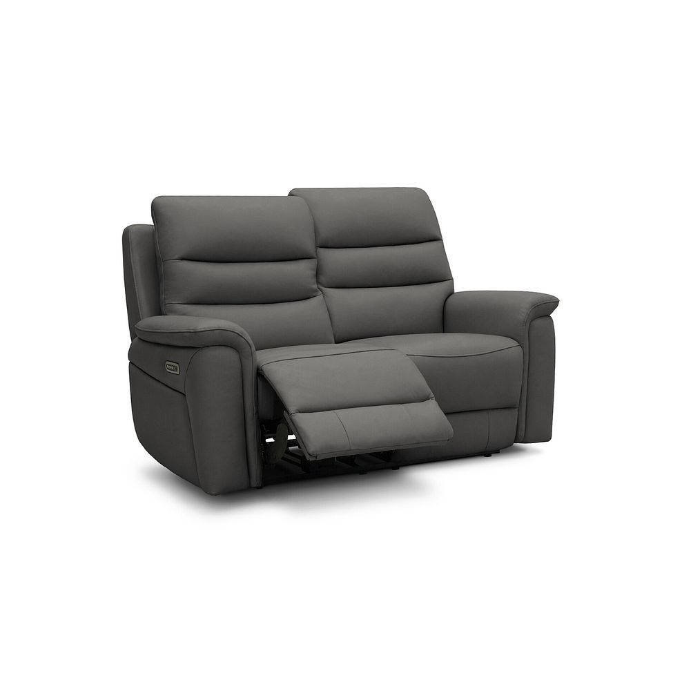Jarrod 2 Seater Power Recliner with Adjustable Power Headrest and Lumbar Support in Elephant Grey Leather 3