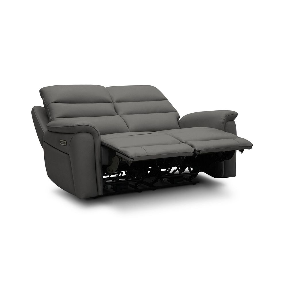 Jarrod 2 Seater Power Recliner with Adjustable Power Headrest and Lumbar Support in Elephant Grey Leather 5