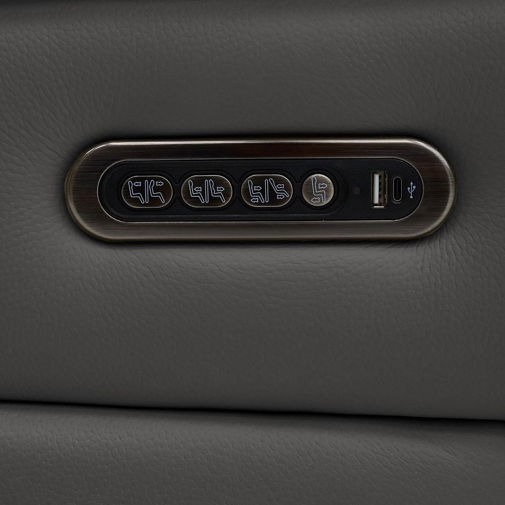 Jarrod 2 Seater Power Recliner with Adjustable Power Headrest and Lumbar Support in Elephant Grey Leather 12