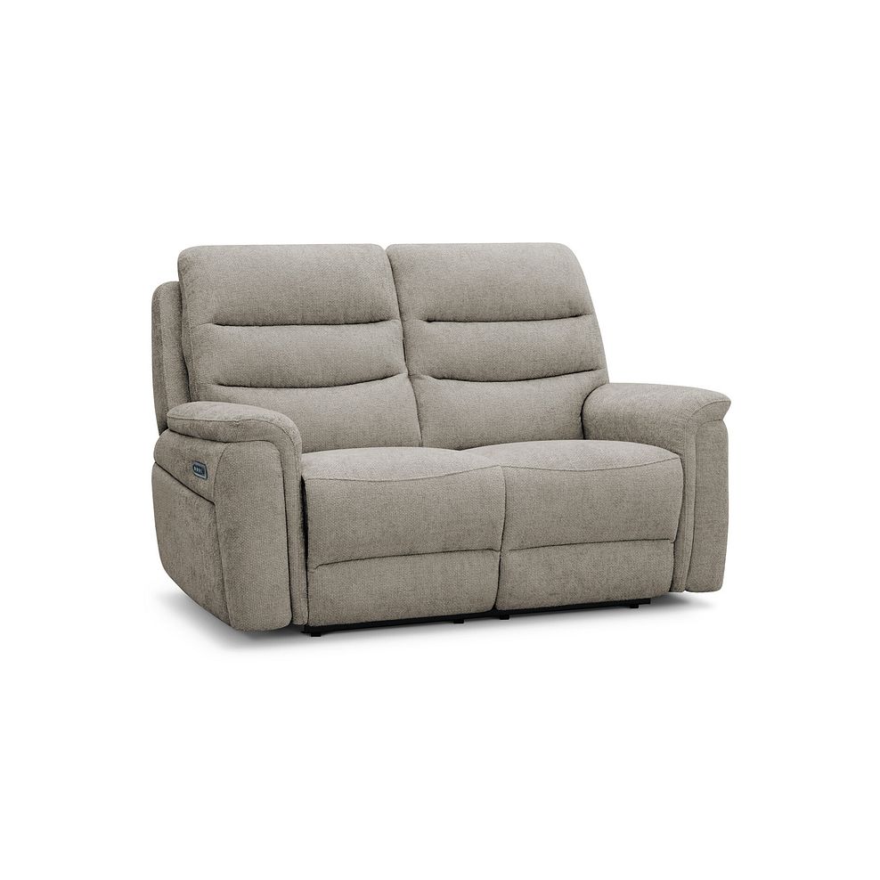 Jarrod 2 Seater Power Recliner with Adjustable Power Headrest and Lumbar Support in Hopsack Linen Fabric 1