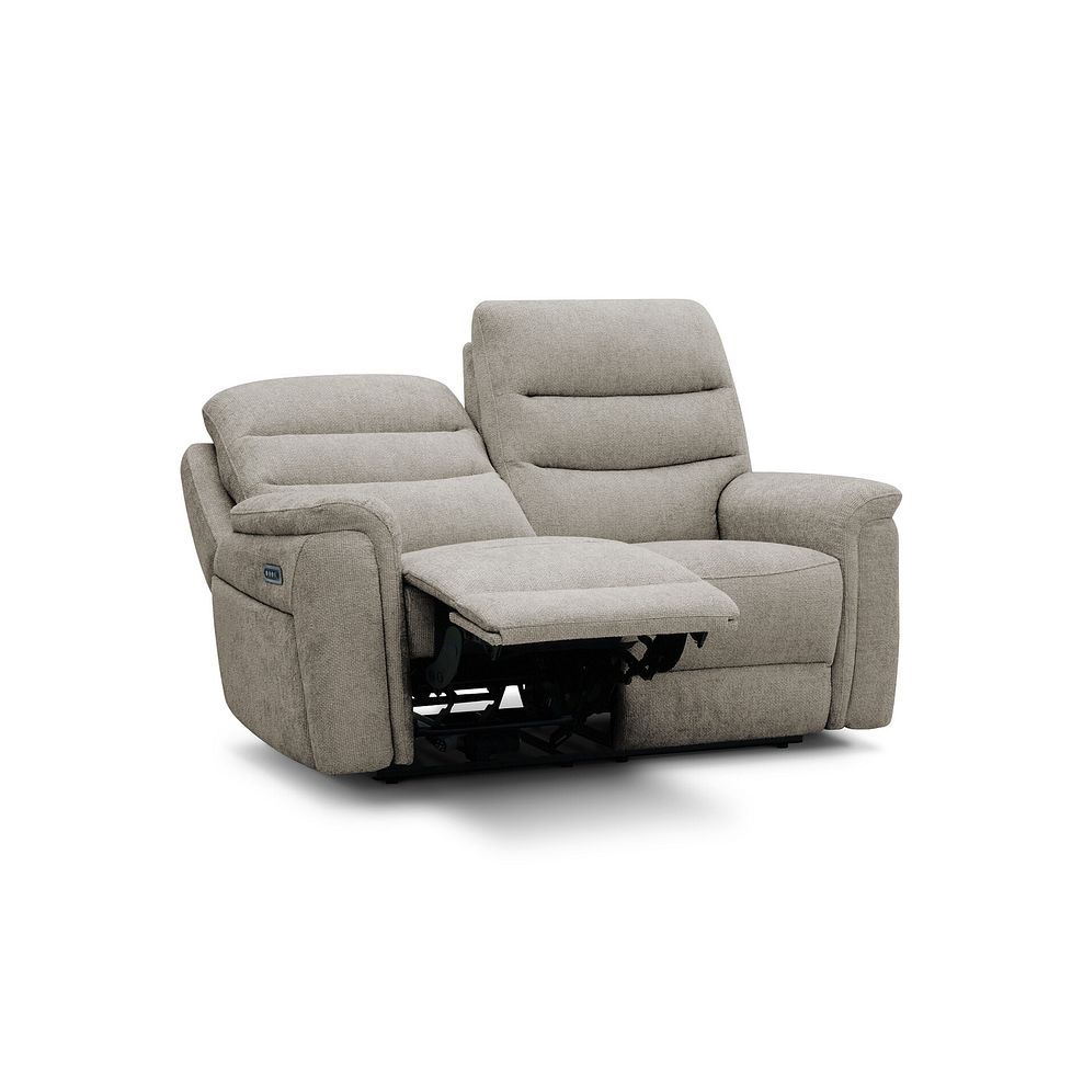 Jarrod 2 Seater Power Recliner with Adjustable Power Headrest and Lumbar Support in Hopsack Linen Fabric 4