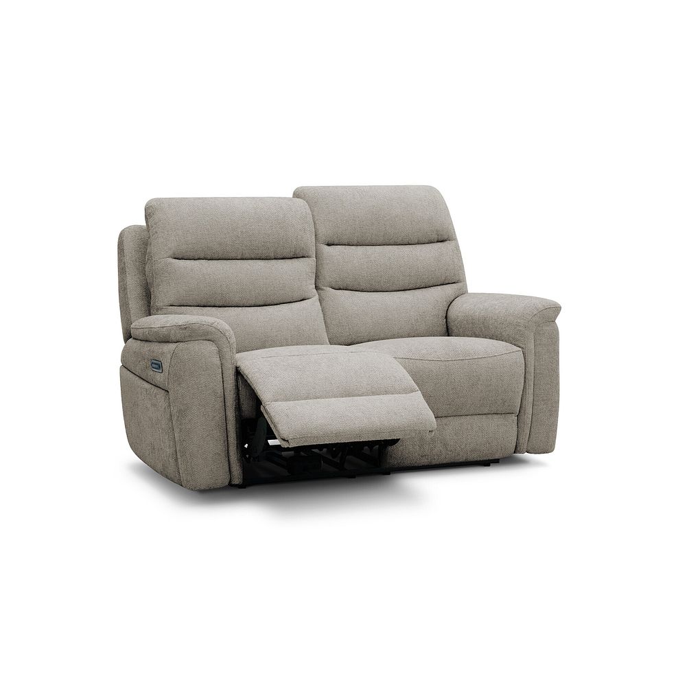 Jarrod 2 Seater Power Recliner with Adjustable Power Headrest and Lumbar Support in Hopsack Linen Fabric 3