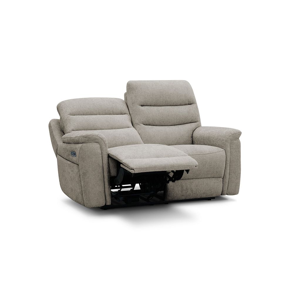 Jarrod 2 Seater Power Recliner with Adjustable Power Headrest and Lumbar Support in Hopsack Linen Fabric 5