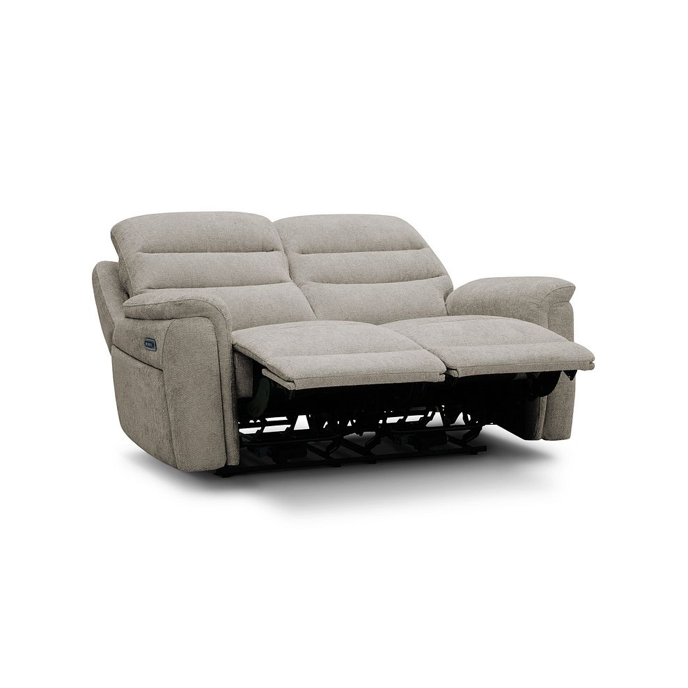 Jarrod 2 Seater Power Recliner with Adjustable Power Headrest and Lumbar Support in Hopsack Linen Fabric 7