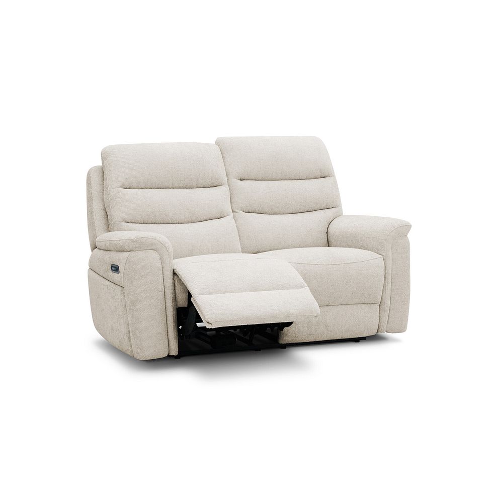 Jarrod 2 Seater Power Recliner with Adjustable Power Headrest and Lumbar Support in Hopsack Natural Fabric 2