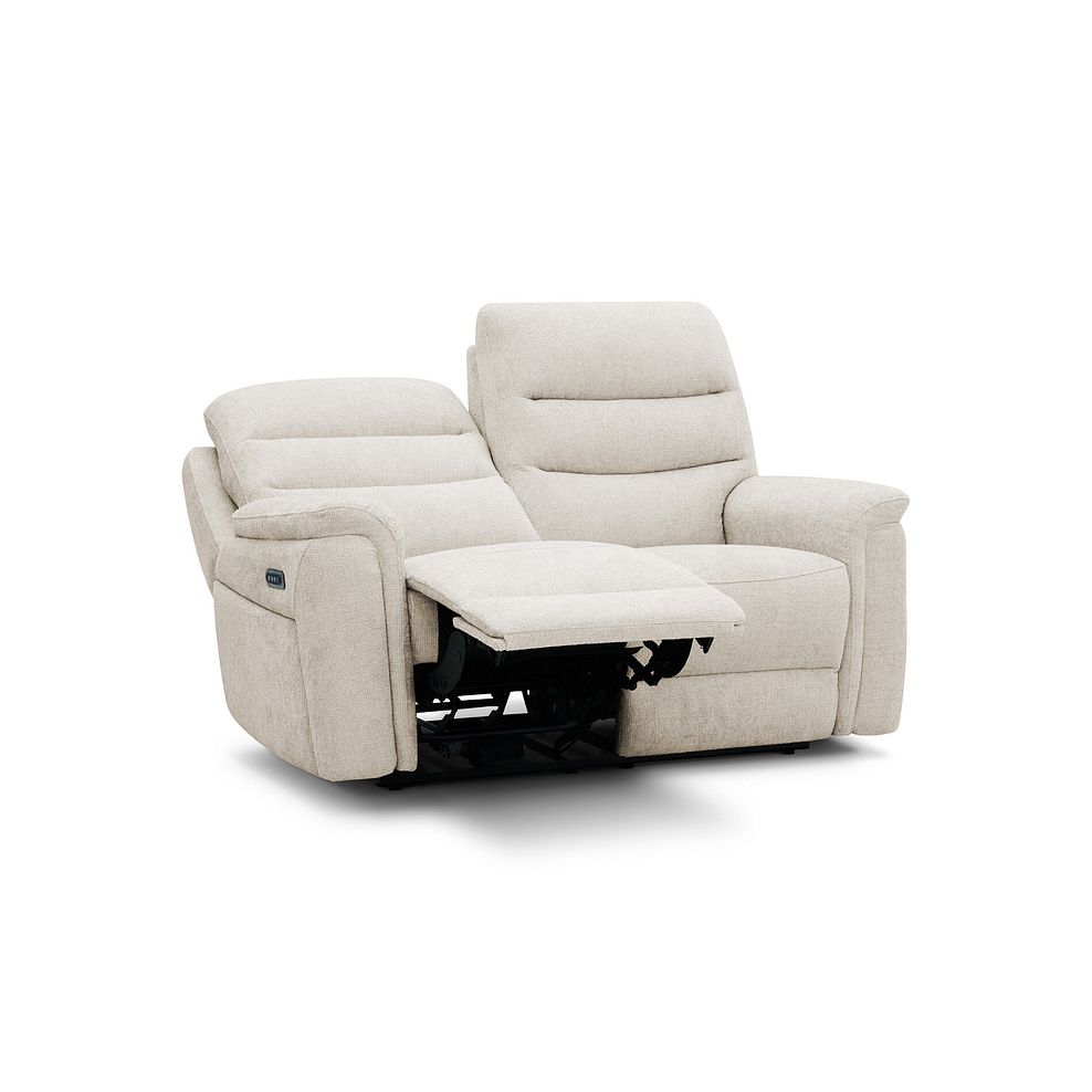 Jarrod 2 Seater Power Recliner with Adjustable Power Headrest and Lumbar Support in Hopsack Natural Fabric 4