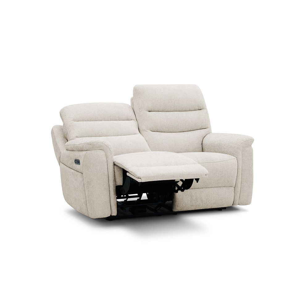 Jarrod 2 Seater Power Recliner with Adjustable Power Headrest and Lumbar Support in Hopsack Natural Fabric 5