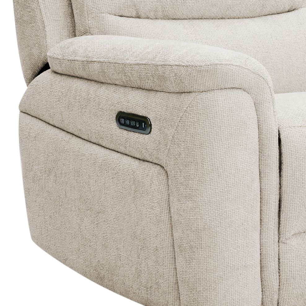 Jarrod 2 Seater Power Recliner with Adjustable Power Headrest and Lumbar Support in Hopsack Natural Fabric 17