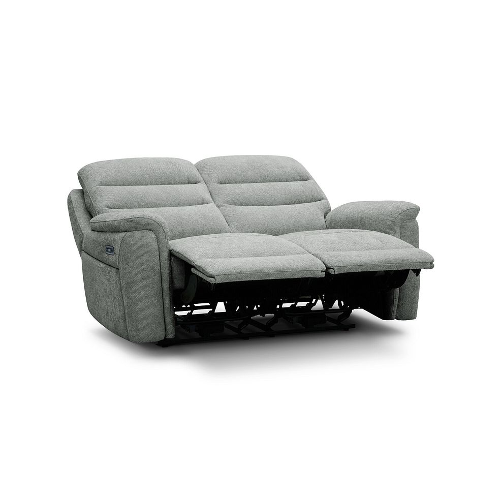 Jarrod 2 Seater Power Recliner with Adjustable Power Headrest and Lumbar Support in Hopsack Platinum Fabric 6