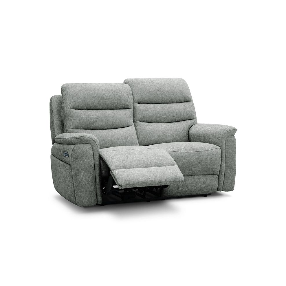 Jarrod 2 Seater Power Recliner with Adjustable Power Headrest and Lumbar Support in Hopsack Platinum Fabric 3