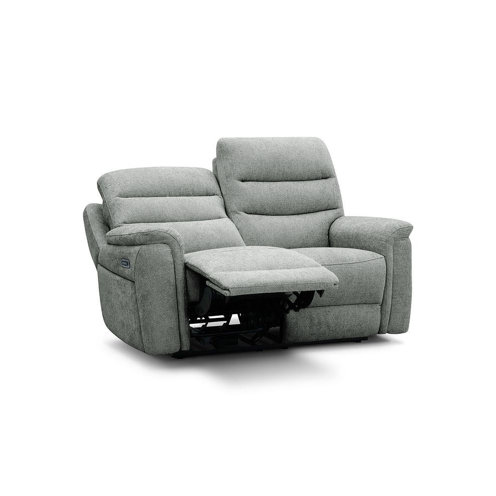 Jarrod 2 Seater Power Recliner with Adjustable Power Headrest and Lumbar Support in Hopsack Platinum Fabric 5