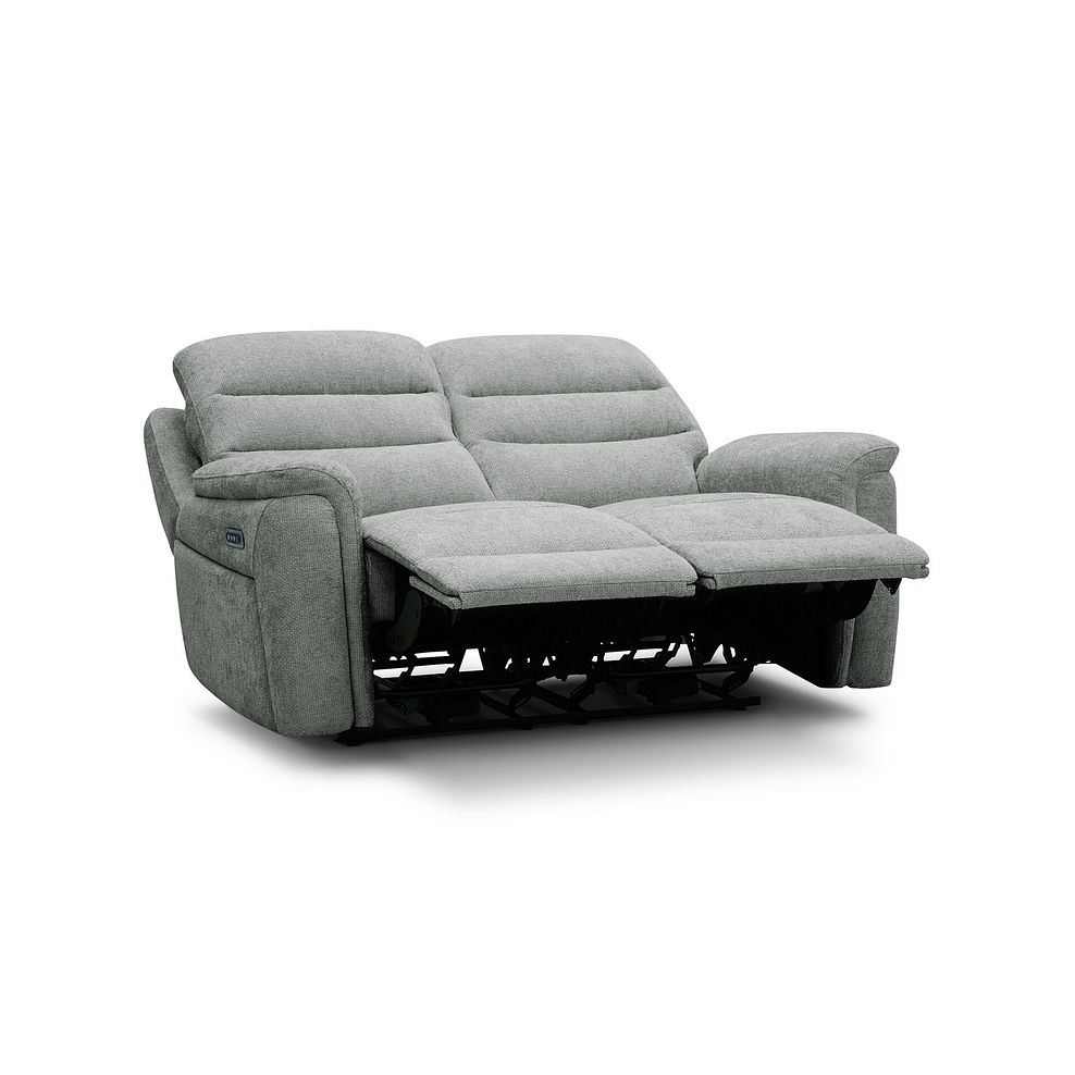 Jarrod 2 Seater Power Recliner with Adjustable Power Headrest and Lumbar Support in Hopsack Platinum Fabric 7