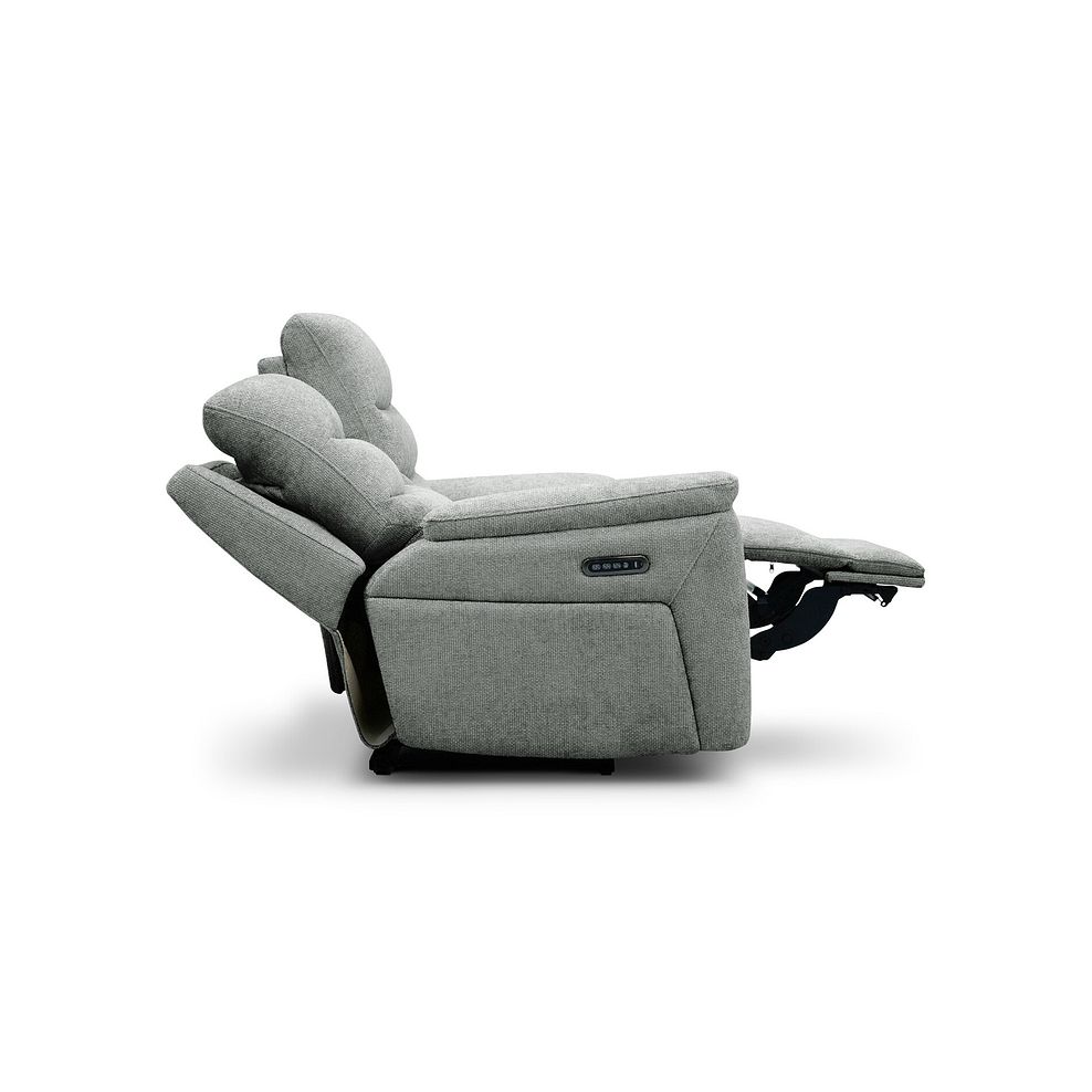 Jarrod 2 Seater Power Recliner with Adjustable Power Headrest and Lumbar Support in Hopsack Platinum Fabric 10