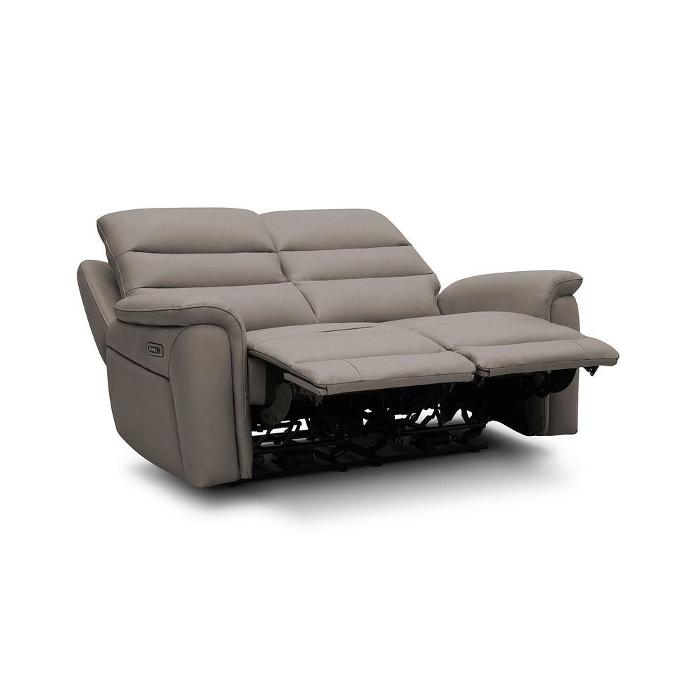 Jarrod 2 Seater Power Recliner with Adjustable Power Headrest and Lumbar Support in Oyster Leather 5