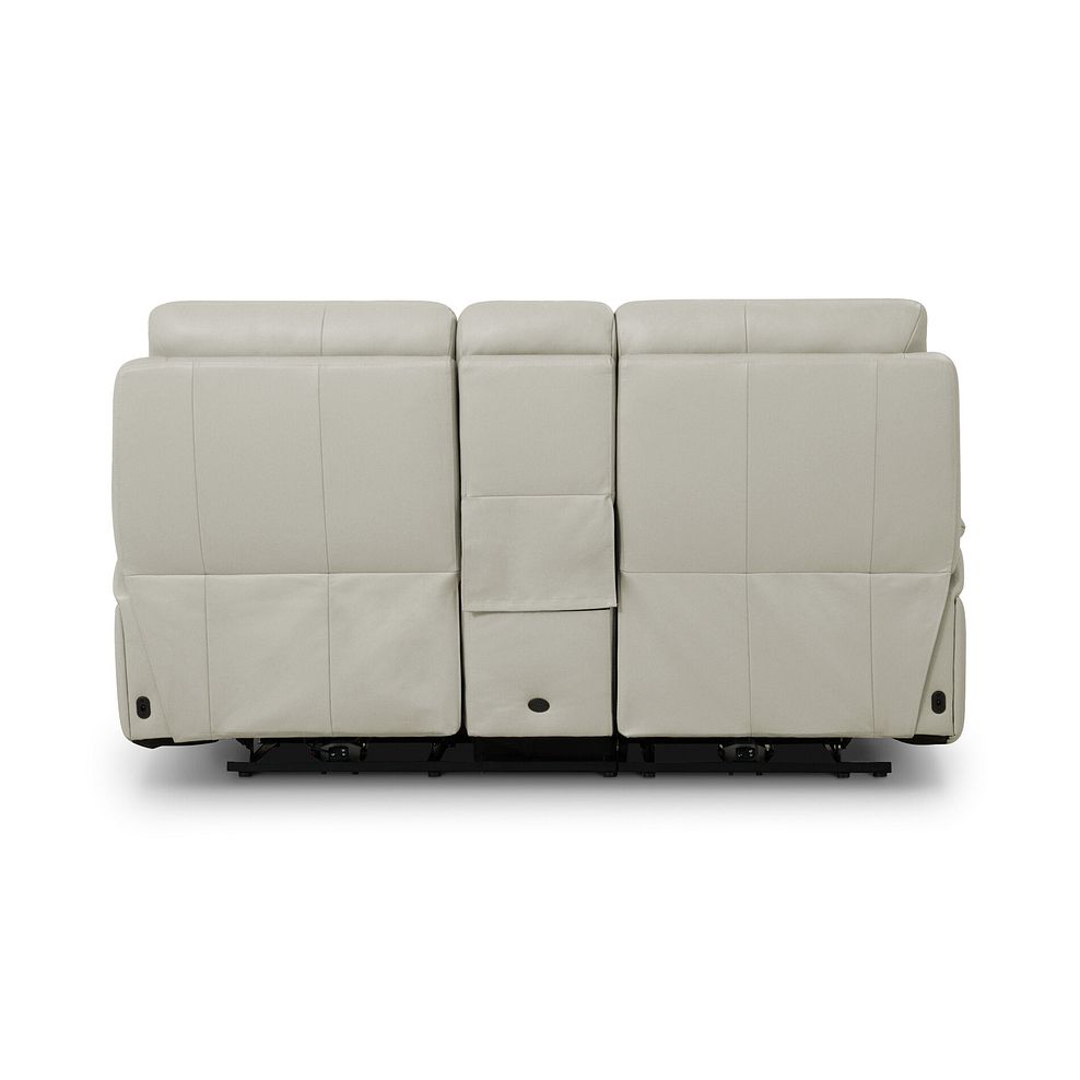 Jarrod 2 Seater Power Recliner with Console in Bone China Leather 8