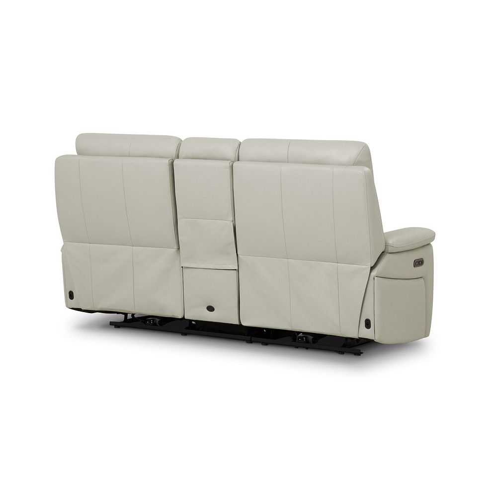Jarrod 2 Seater Power Recliner with Console in Bone China Leather 9