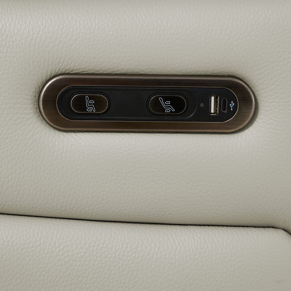 Jarrod 2 Seater Power Recliner with Console in Bone China Leather 12