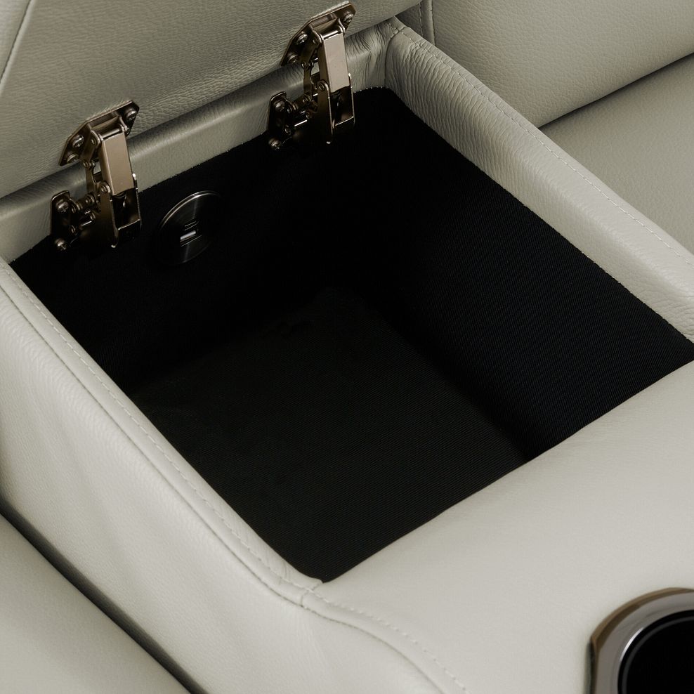 Jarrod 2 Seater Power Recliner with Console in Bone China Leather 14