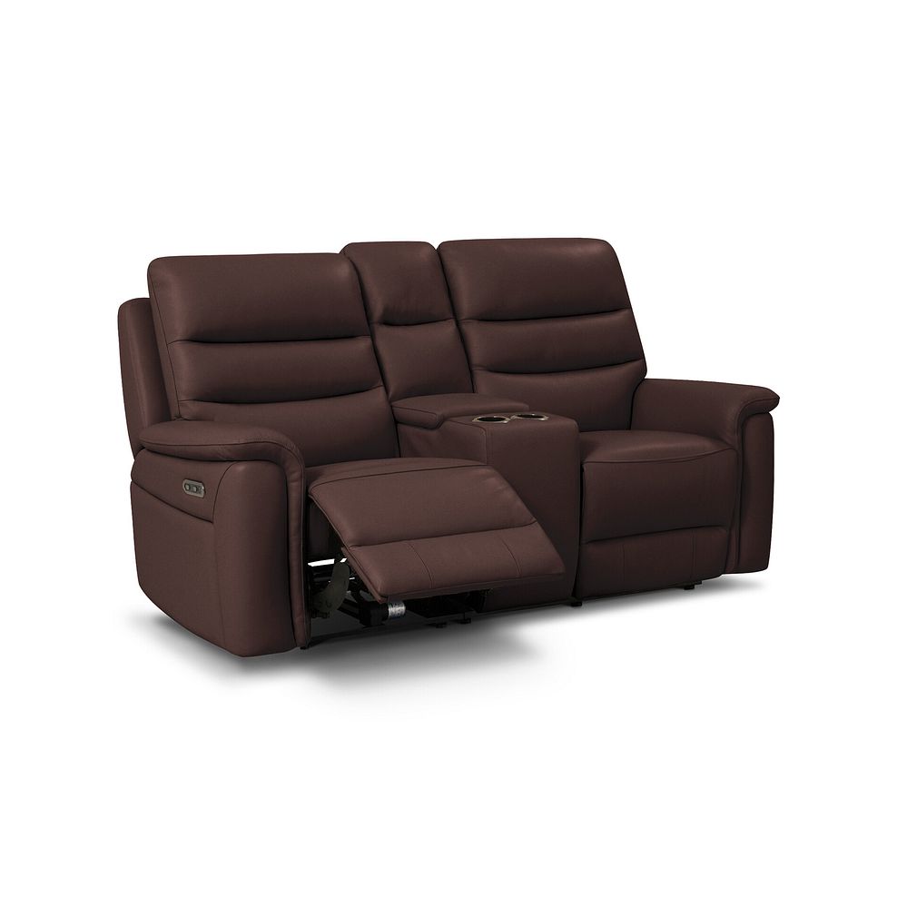 Jarrod 2 Seater Power Recliner with Console in Chestnut Leather 2