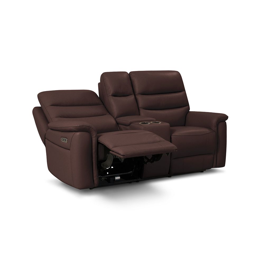 Jarrod 2 Seater Power Recliner with Console in Chestnut Leather 4