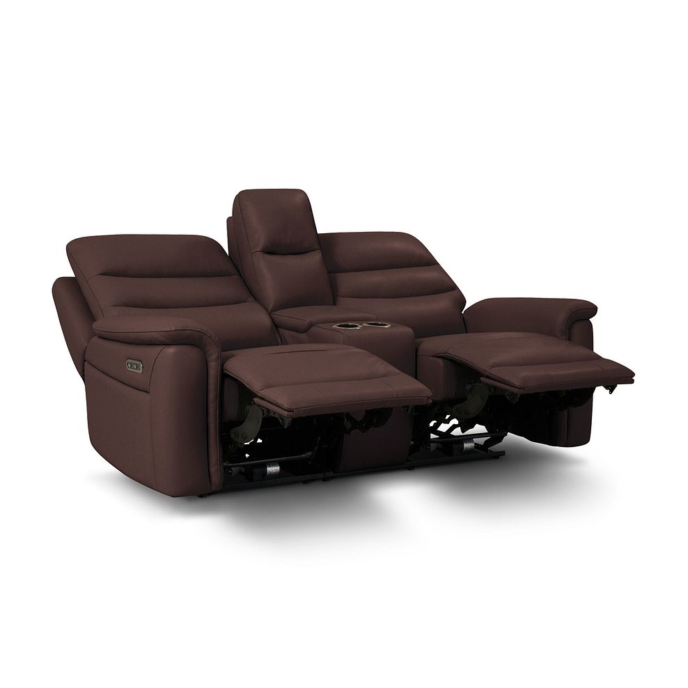 Jarrod 2 Seater Power Recliner with Console in Chestnut Leather 5