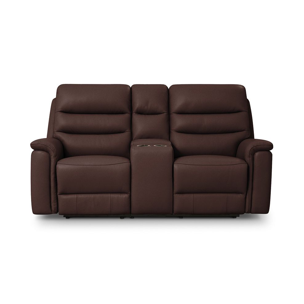 Jarrod 2 Seater Power Recliner with Console in Chestnut Leather 10