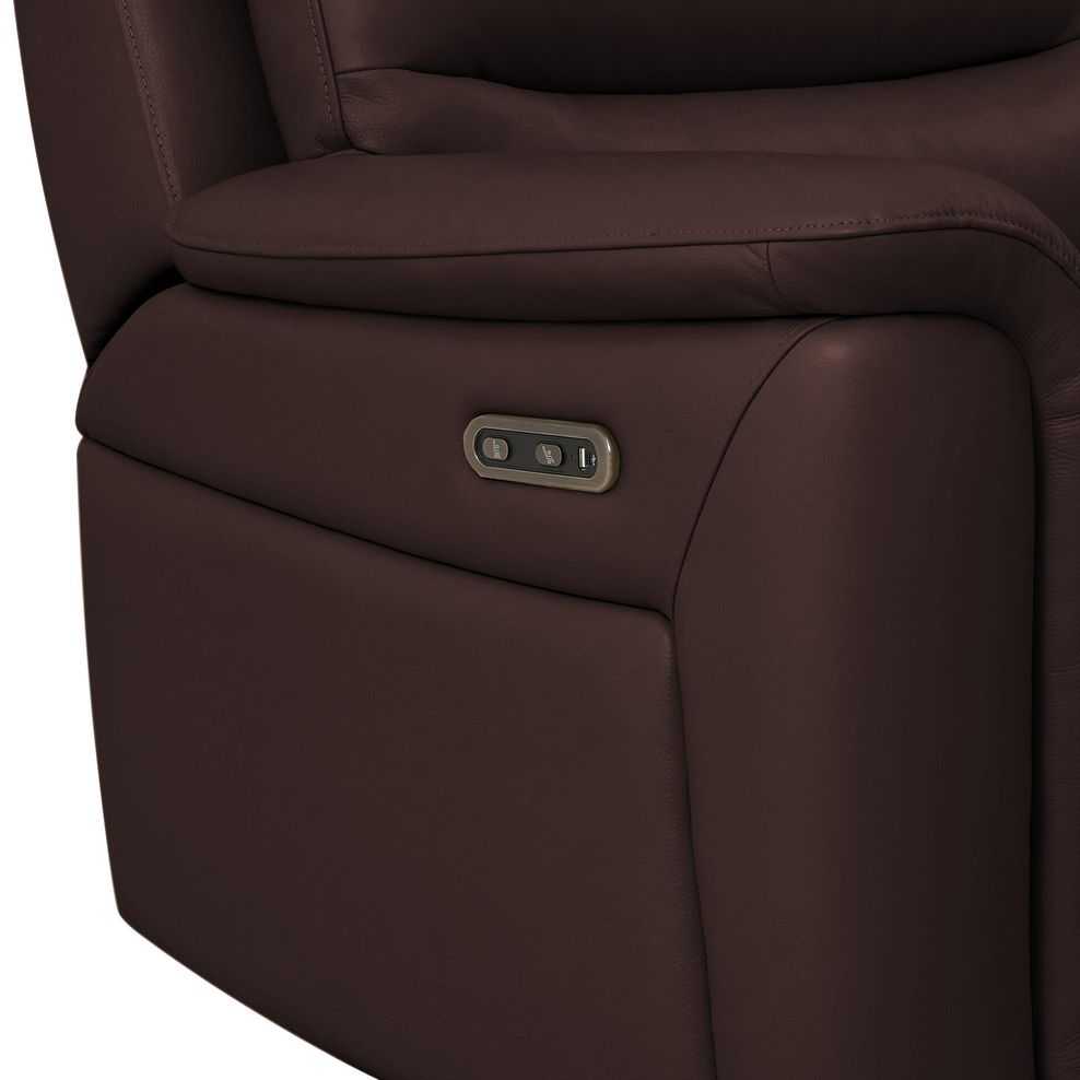 Jarrod 2 Seater Power Recliner with Console in Chestnut Leather 11