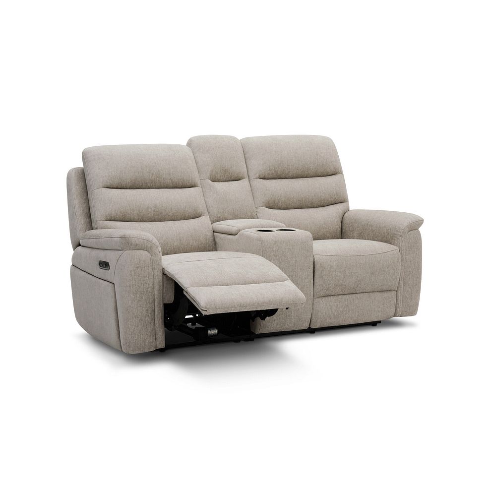 Jarrod 2 Seater Power Recliner with Console in Darwin Mink Fabric 2