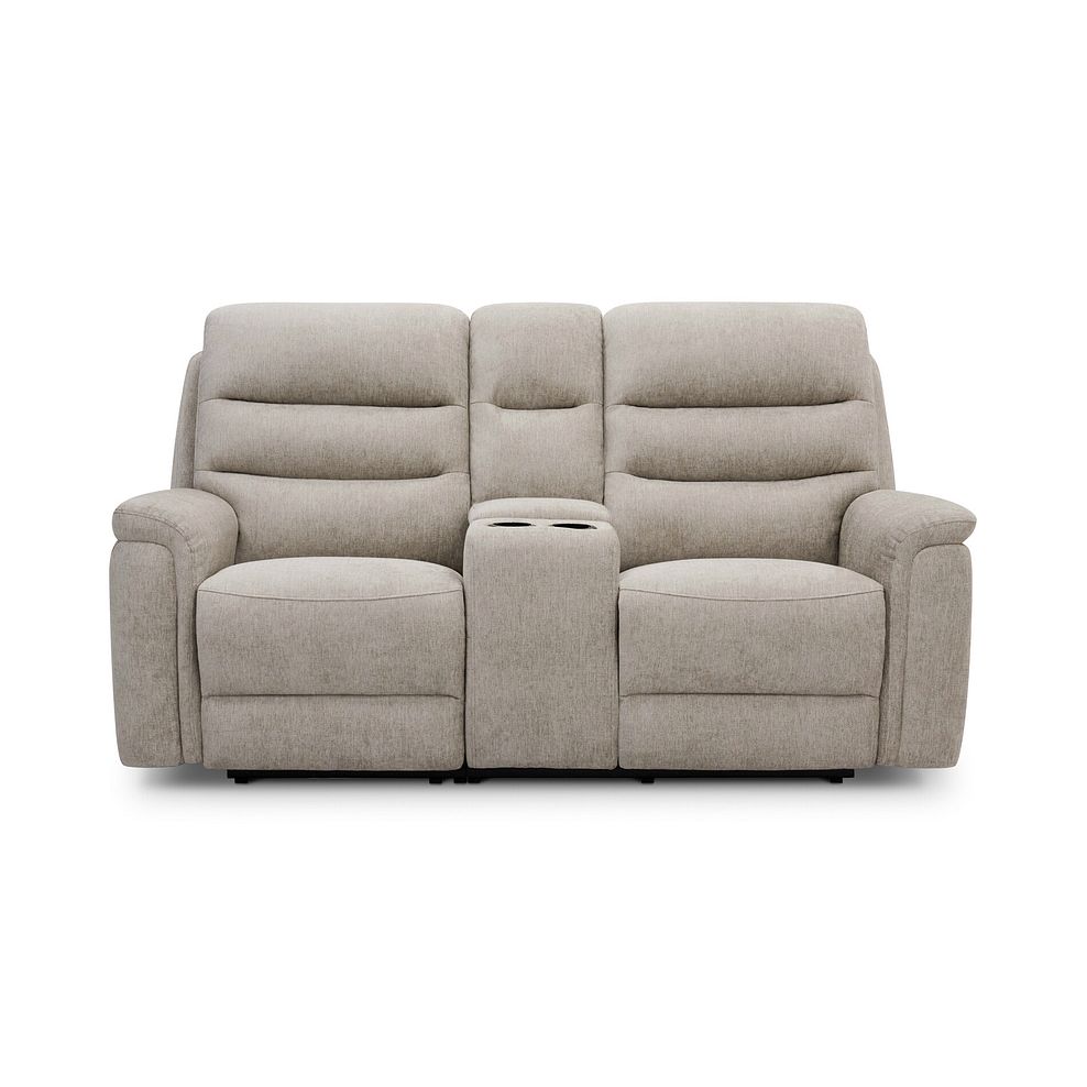 Jarrod 2 Seater Power Recliner with Console in Darwin Mink Fabric 6