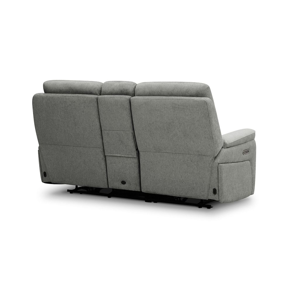 Jarrod 2 Seater Power Recliner with Console in Darwin Mushroom Fabric 8