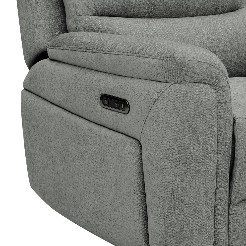 Jarrod 2 Seater Power Recliner with Console in Darwin Mushroom Fabric 12