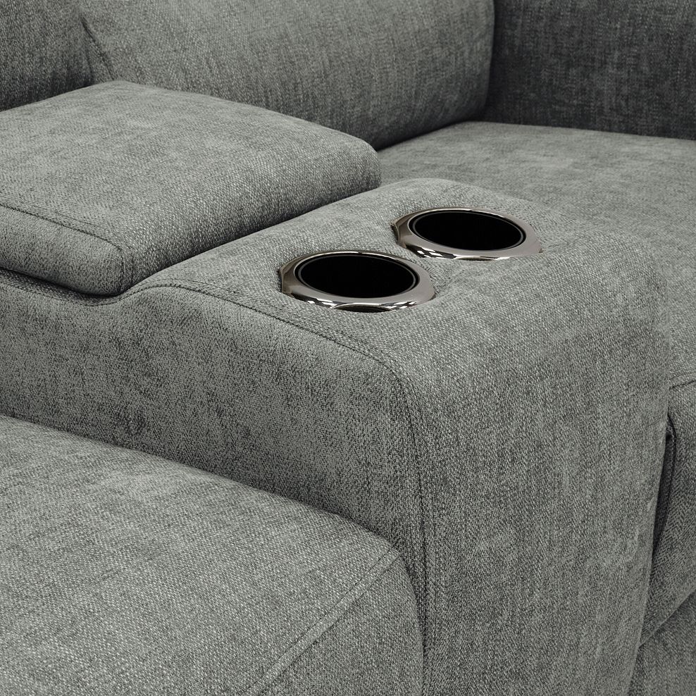 Jarrod 2 Seater Power Recliner with Console in Darwin Mushroom Fabric 14