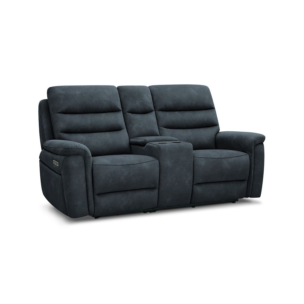 Jarrod 2 Seater Power Recliner with Console in Dexter Shadow Fabric 1